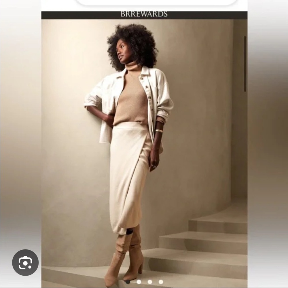 Purple banana republic wrap sweater skirt